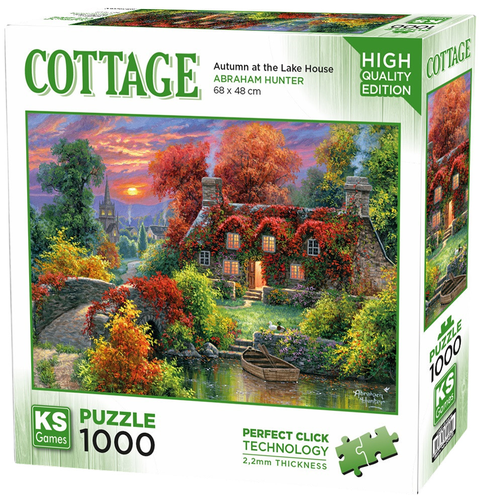 Puzzle  KS Games din  1000 piese- Toamna la Casa de la Lac