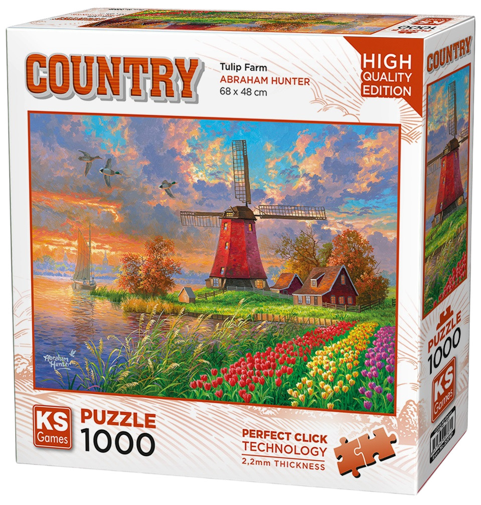 Puzzle  KS Games din  1000 piese- Ferma de lalele