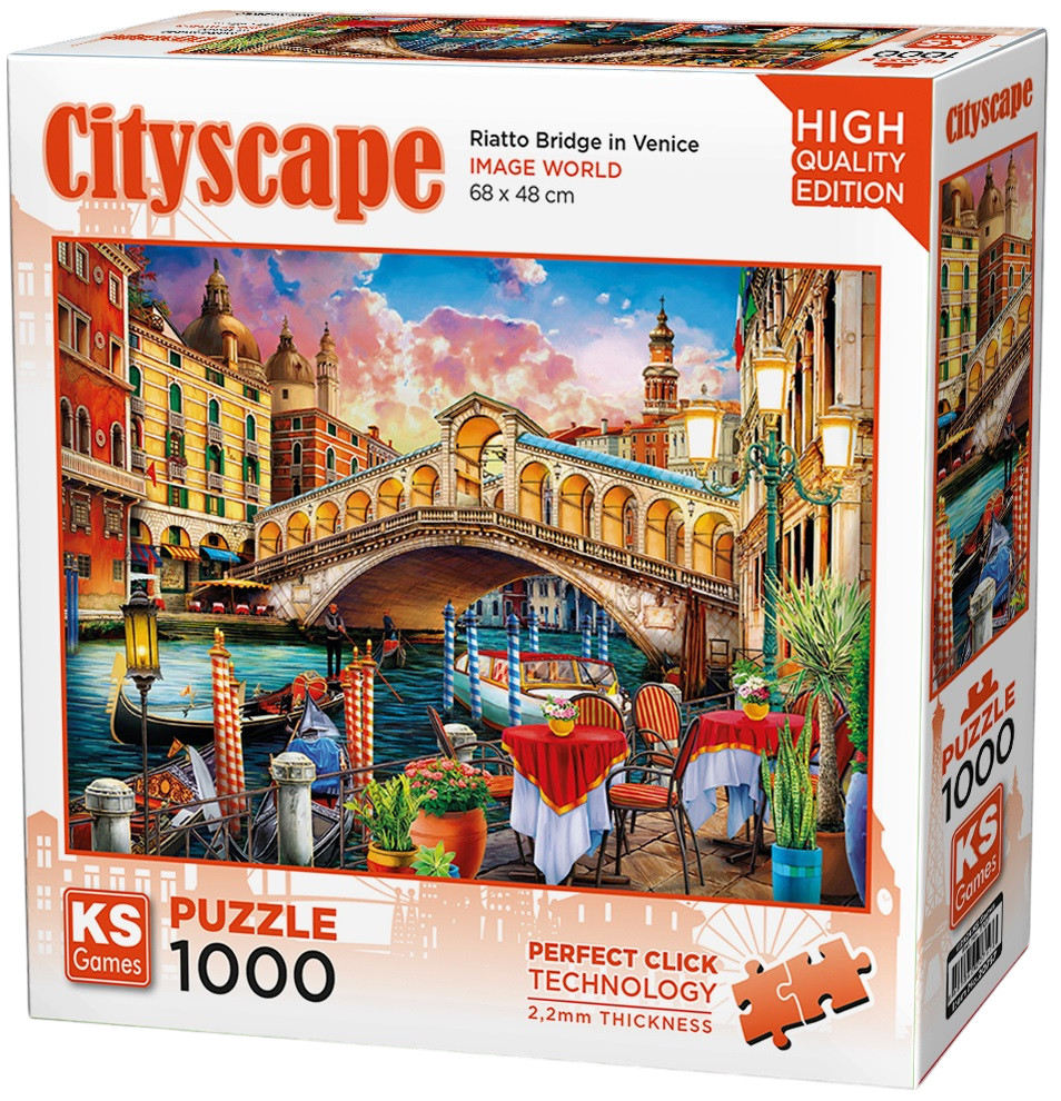 Puzzle  KS Games din  1000 piese- Podul Rialto din Veneția