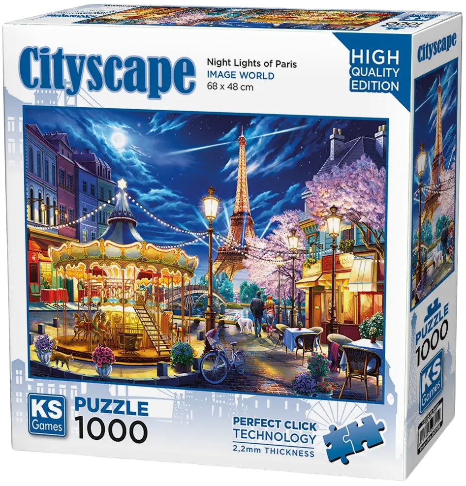 Puzzle KS Games din 1000 piese - Luminile nopții  din Paris