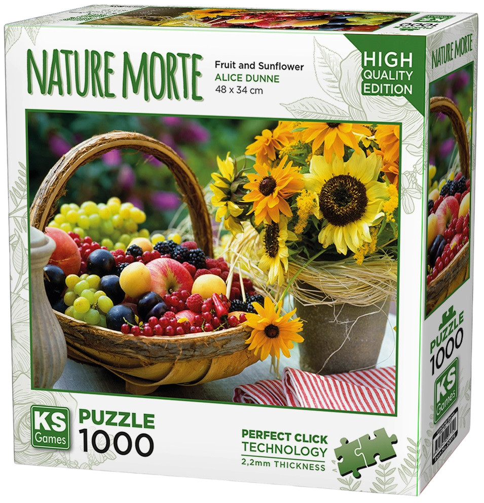 Puzzle  KS Games din  1000 piese- Fructe și floarea-soarelui