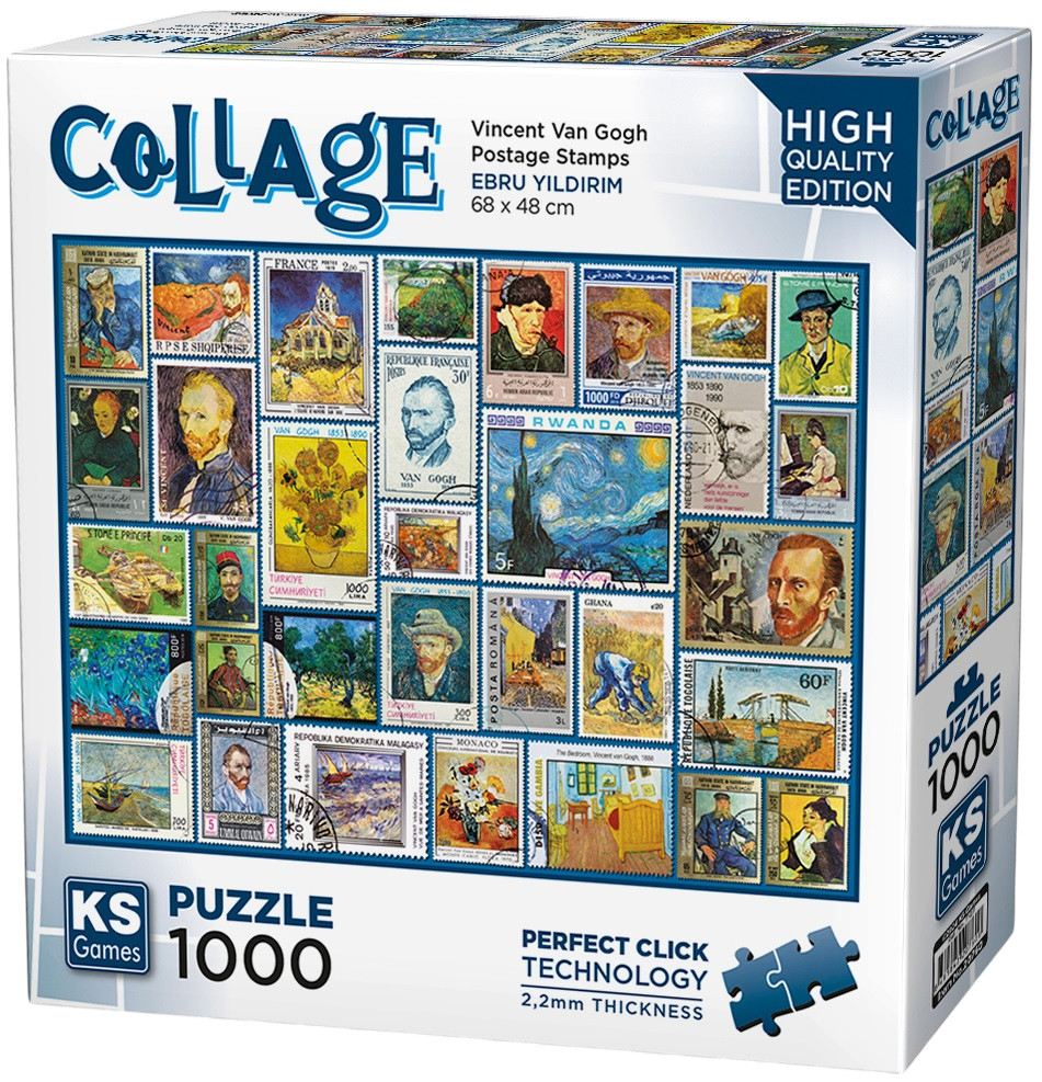 Puzzle  KS Games din  1000 piese- Timbre poștale Vincent van Gogh