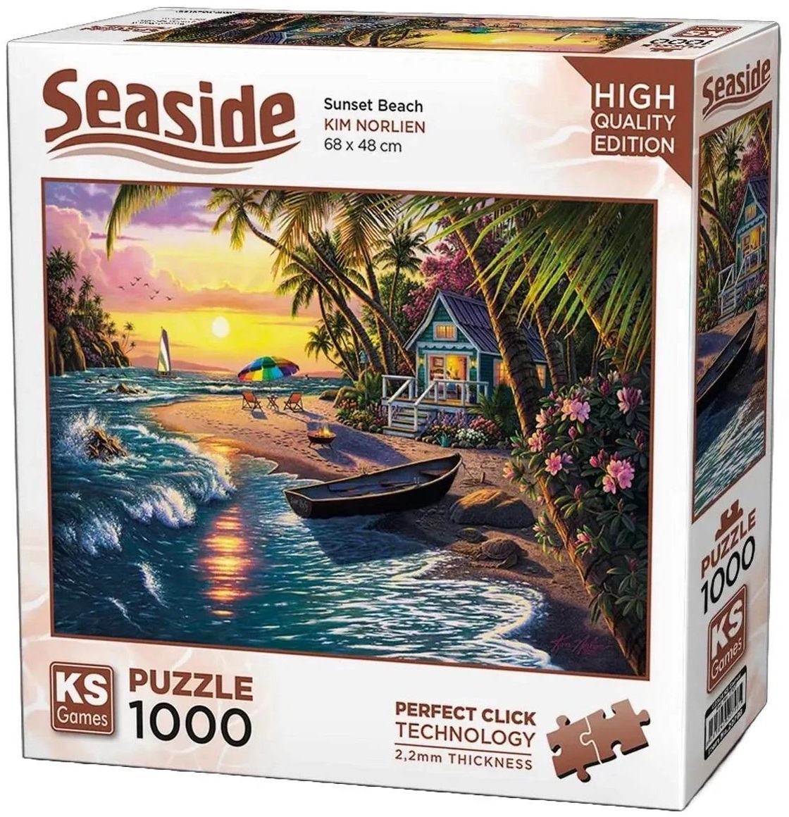 Puzzle KS Games din 1000 piese - Apus de soare pe plajă