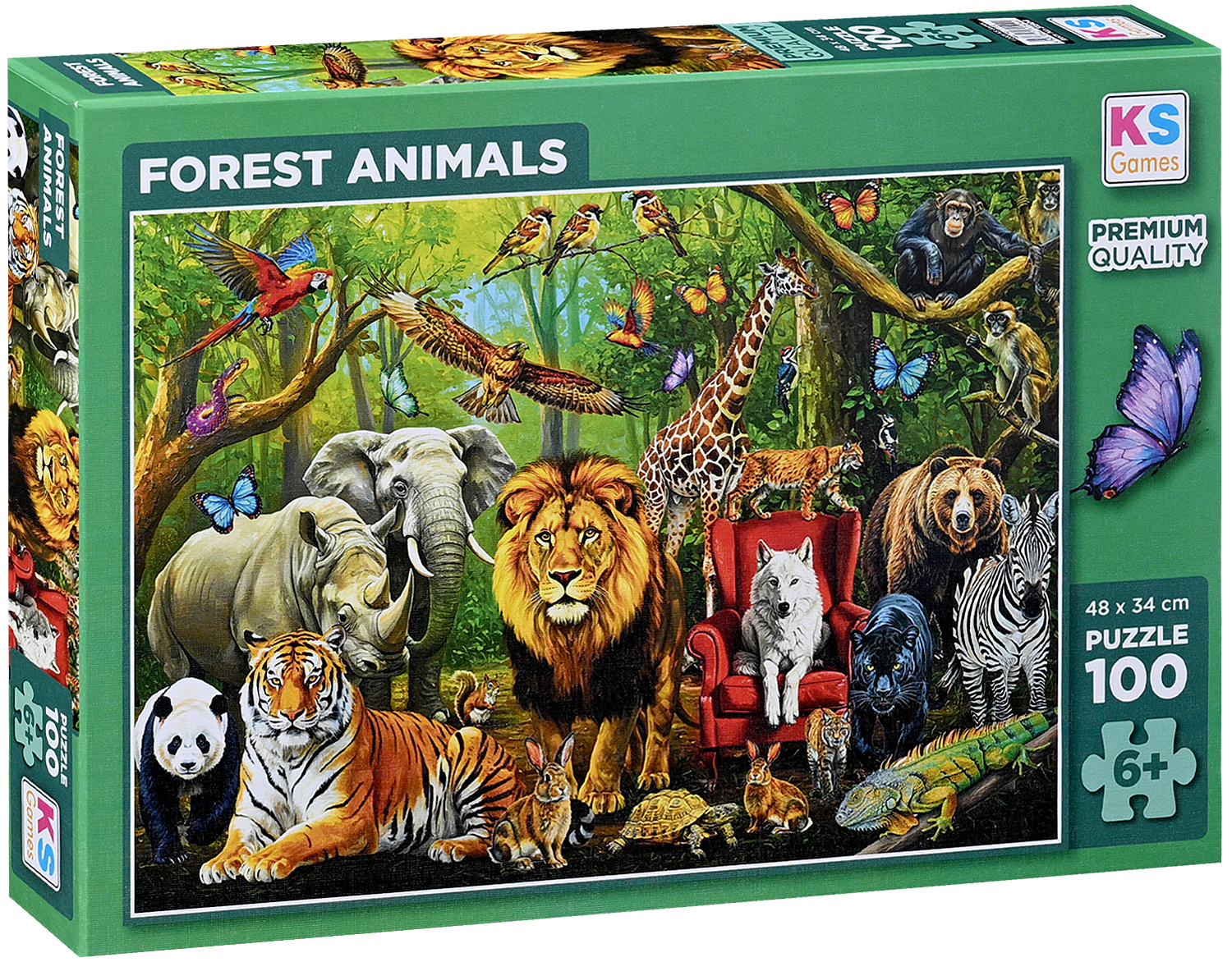 Puzzle KS Games din 100 piese - Animale de pădure
