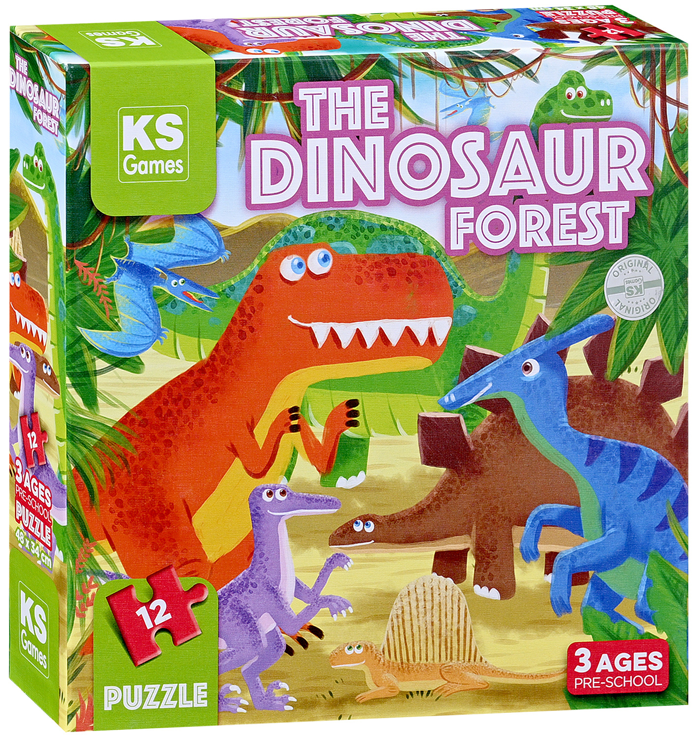 Puzzle KS Games din 12 piese- Pădurea Dinozaurilor
