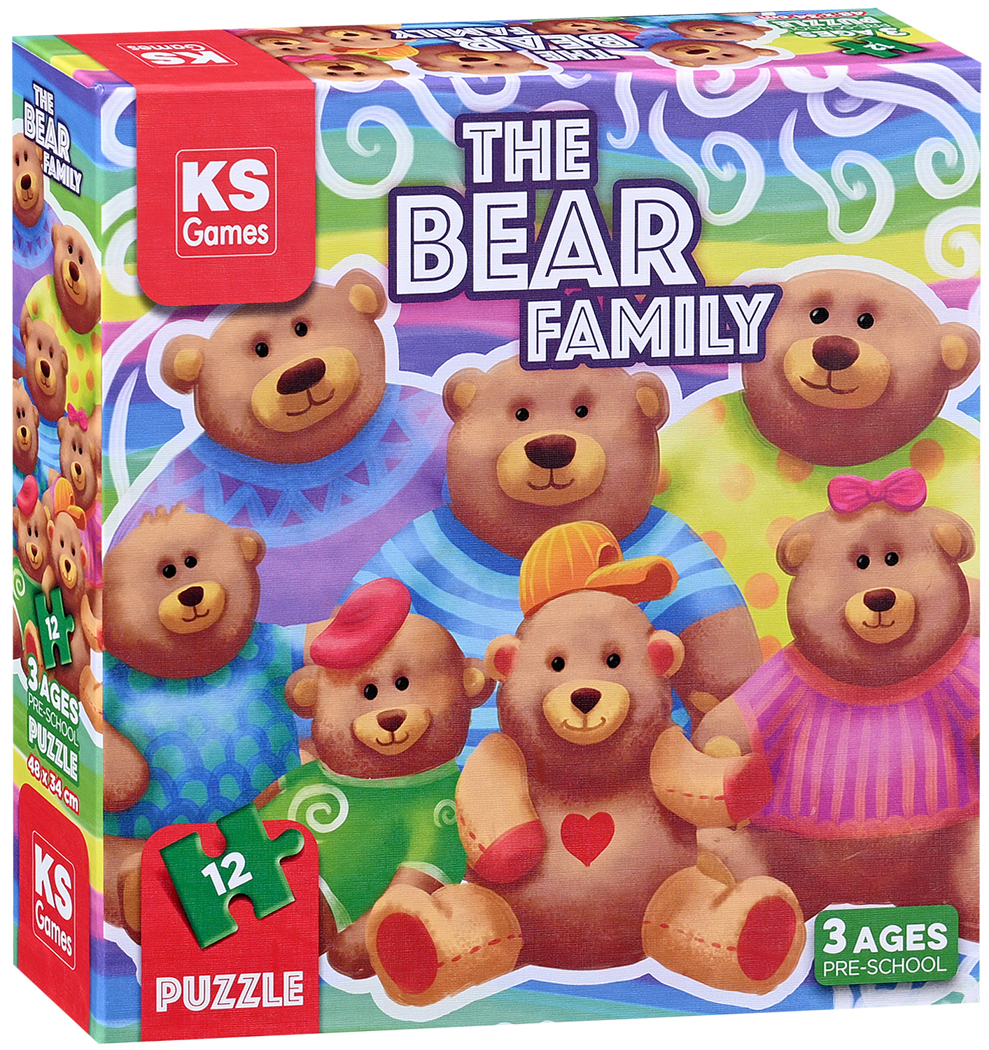 Puzzle KS Games din 12 piese- Familia de urși