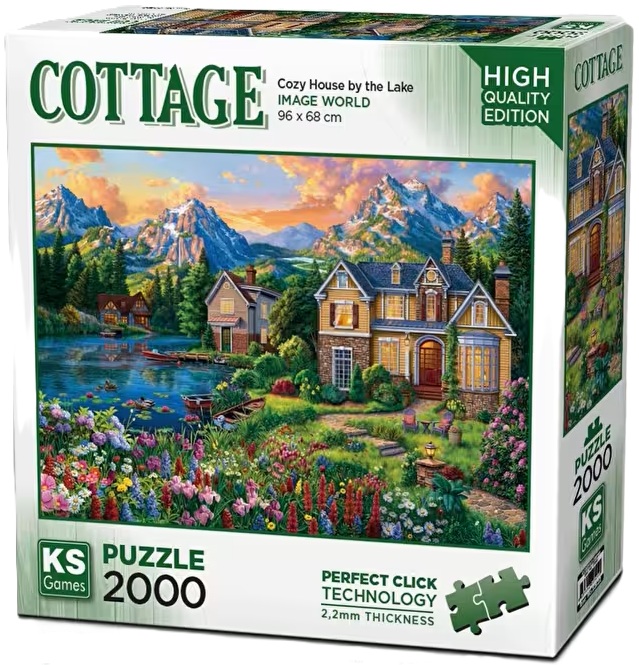 Puzzle KS Games din 2000 piese - Casă confortabilă lângă lac
