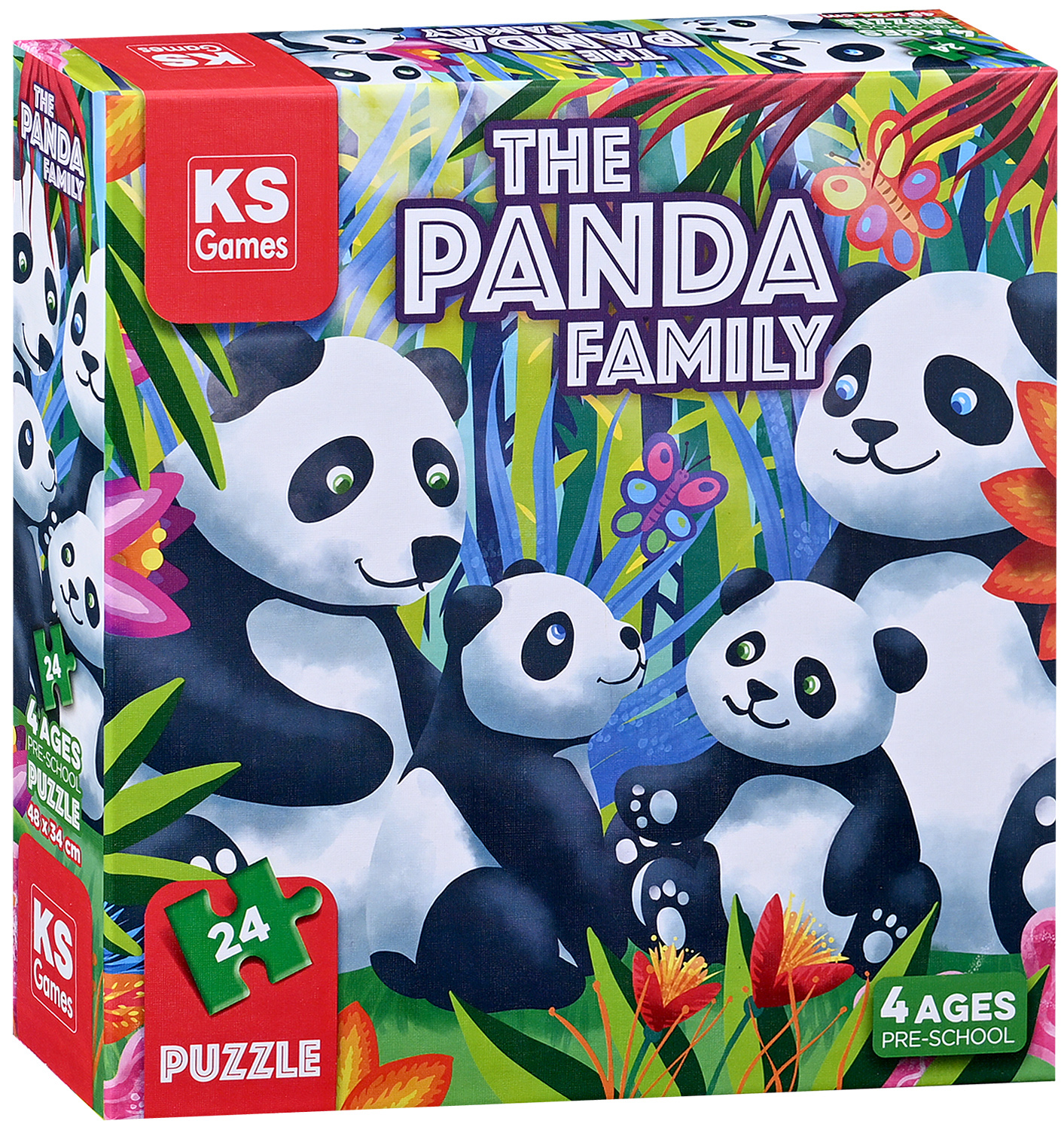 Puzzle KS Games din 24 piese- Familia de panda