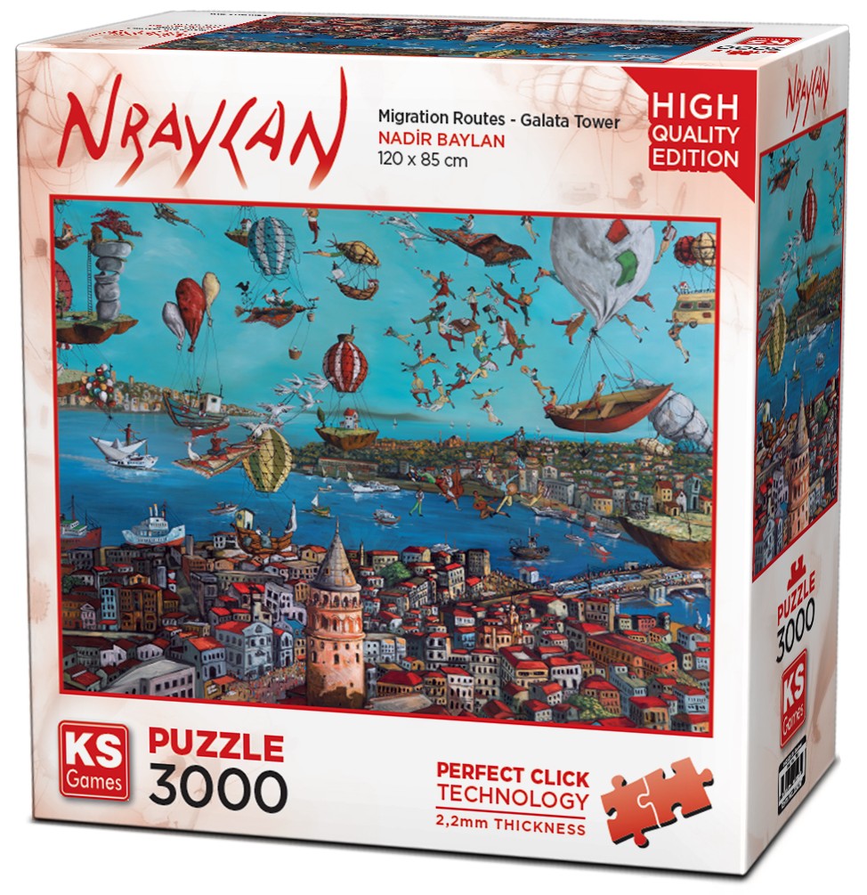 Puzzle KS Games din 3000 piese - Rute de migrație - Turnul Galata