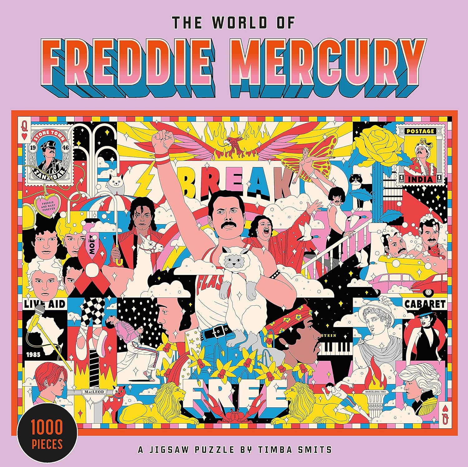 Puzzle Laurence King din 1000 piese - Lumea lui Freddie Mercury