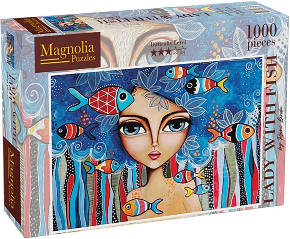 Puzzle Magnolia din 1000 piese - Doamna cu peștele