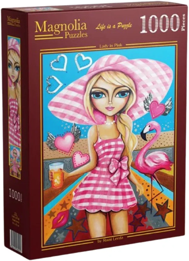 Puzzle Magnolia din 1000 piese - Doamna în roz