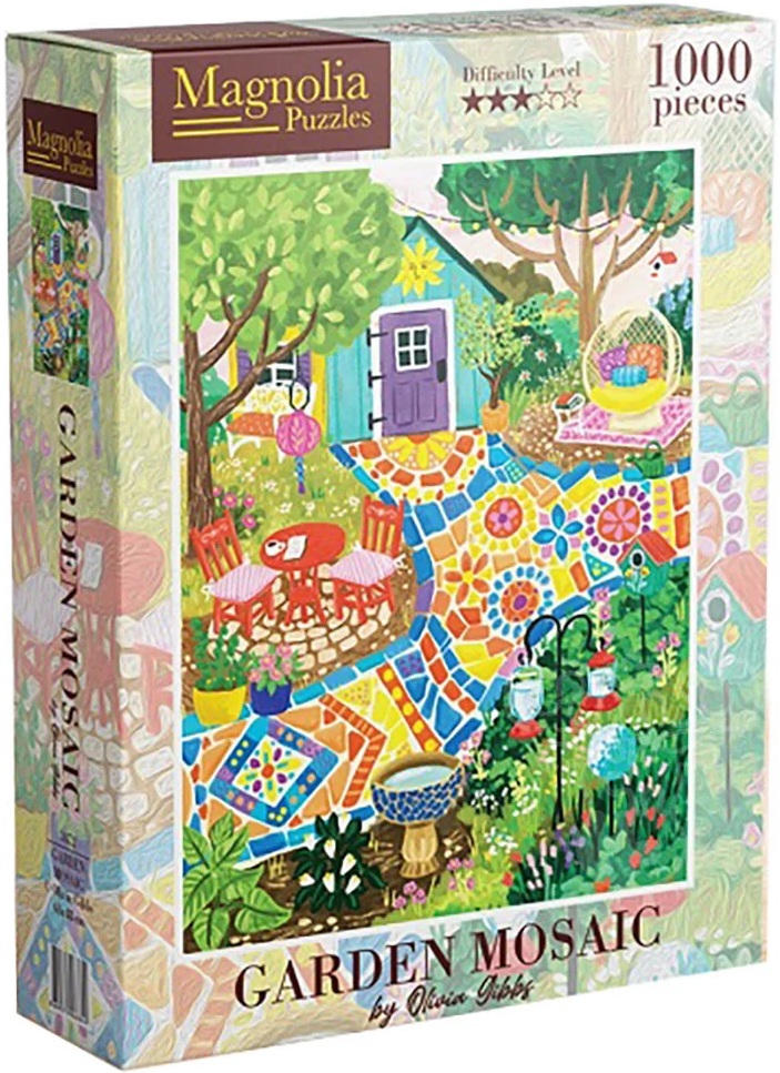 Puzzle Magnolia din 1000 piese - Mozaic de grădină