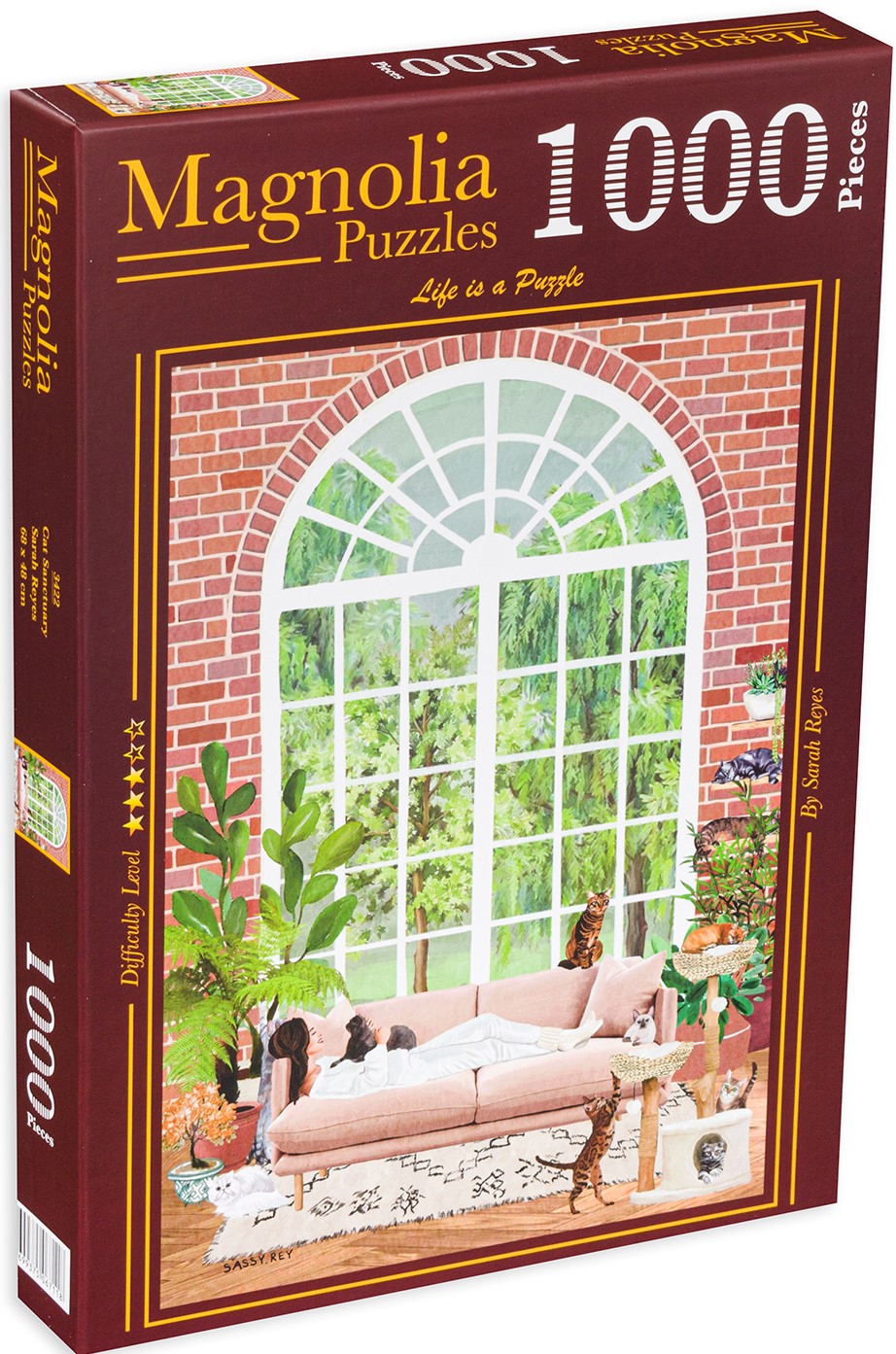 Puzzle Magnolia din 1000 de piese - Idila felină