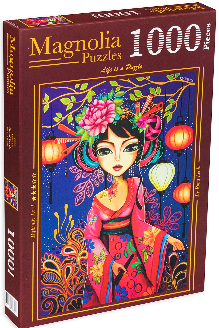 Puzzle Magnolia din 1000 de piese - Frumoasa gheișă