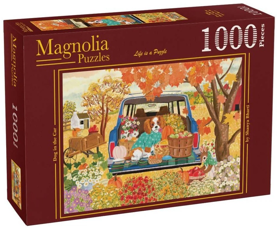 Puzzle Magnolia din 1000 piese - Câine în mașină