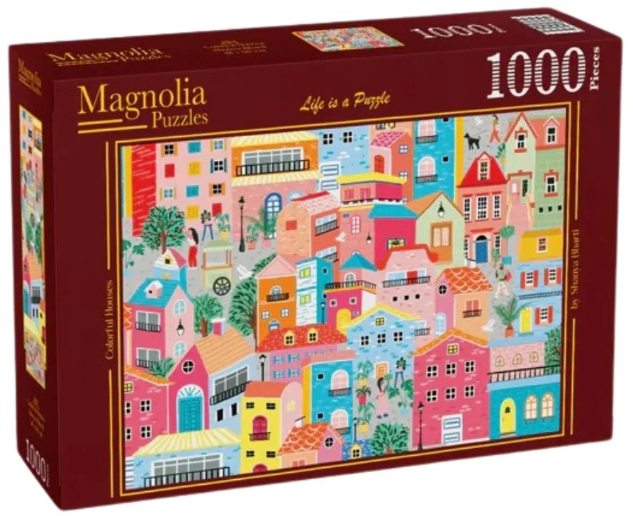 Puzzle Magnolia din 1000 piese - Case colorate