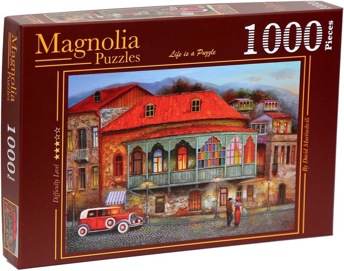 Puzzle Magnolia din 1000 de piese - Strada din orașul vechi din Tbilisi