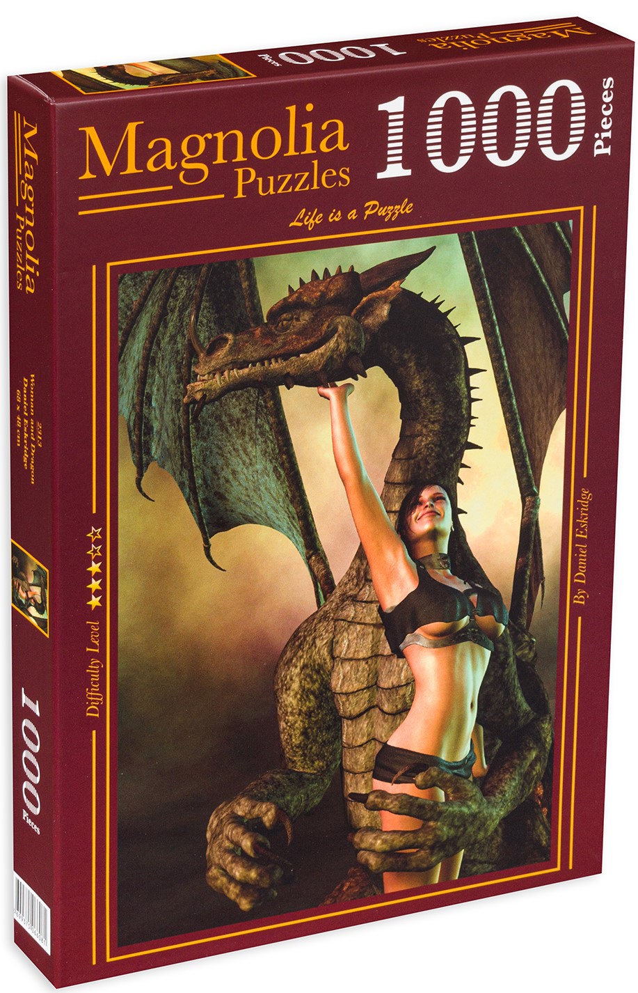 Puzzle Magnolia din 1000 de piese - Femeia cu dragonul