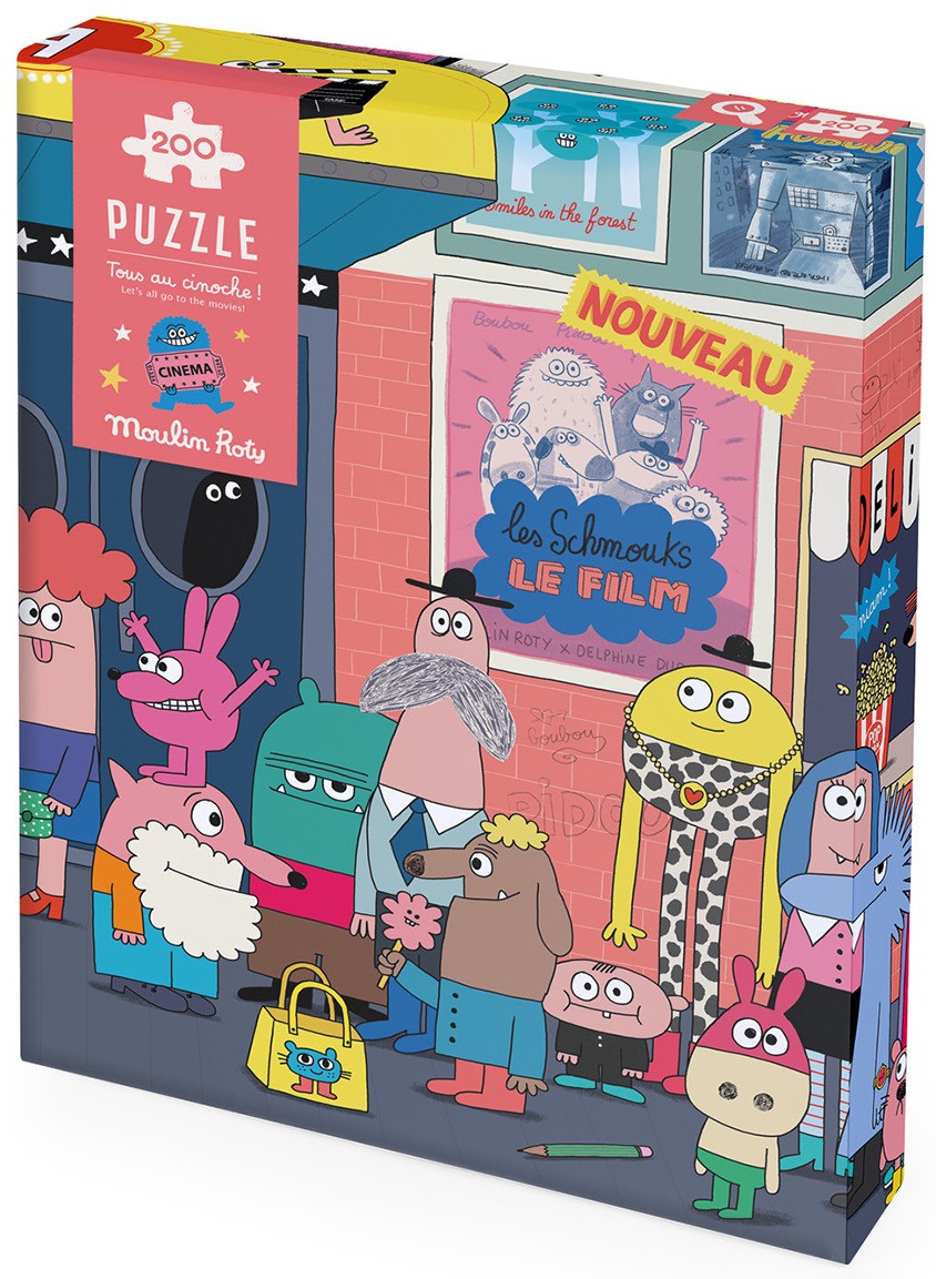 Puzzle Moulin Roty din 200 piese - Hai să mergem la film