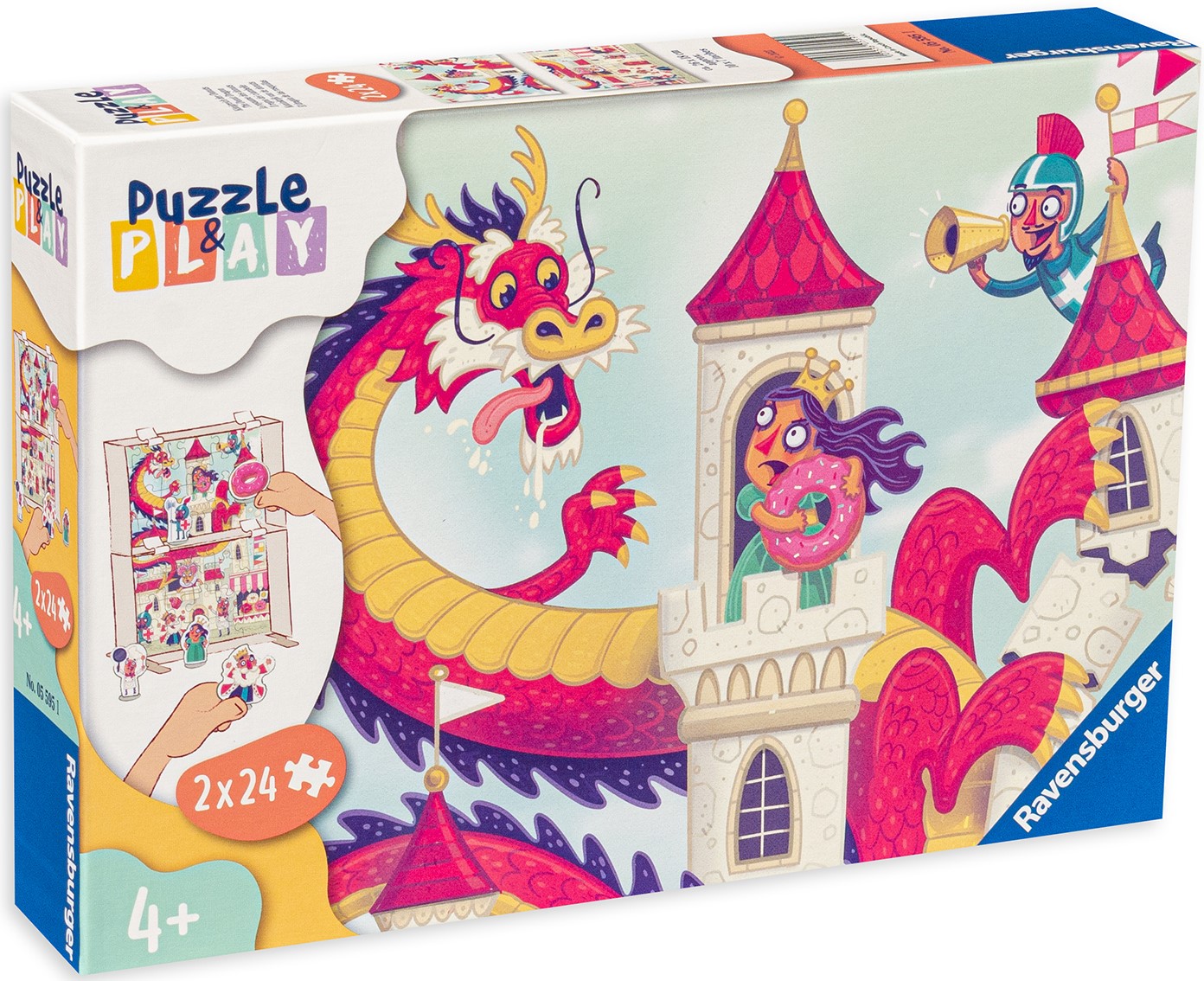 Joc de societate tip puzzle Ravensburger din 2 x 24 de piese - Regatul Dragonului