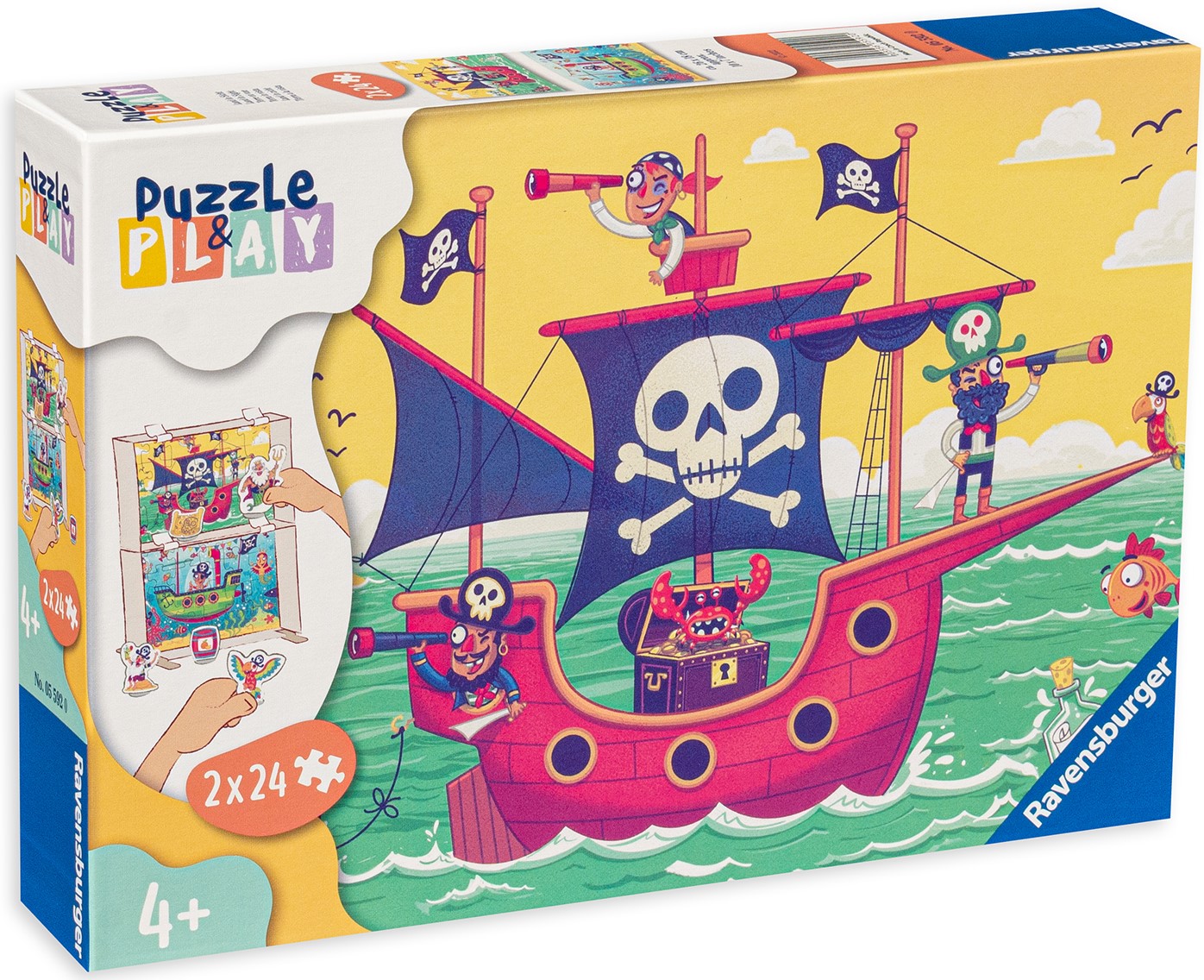 Joc de societate tip puzzle Ravensburger din 2 x 24 de piese - Pamantul la vedere