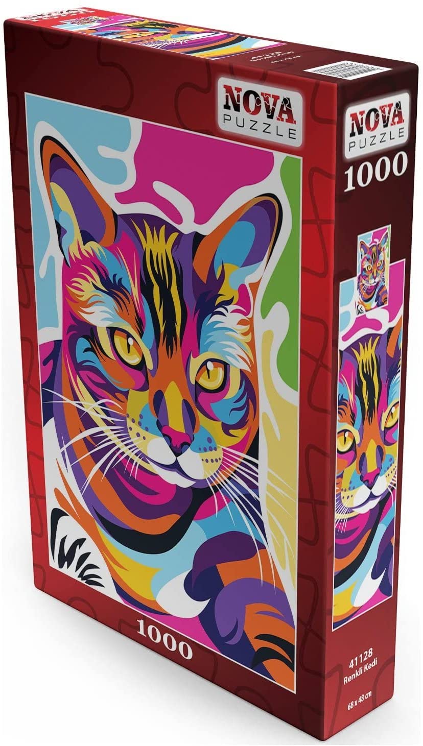 Puzzle Nova puzzle din 1000 de piese - Pisica multicoloră
