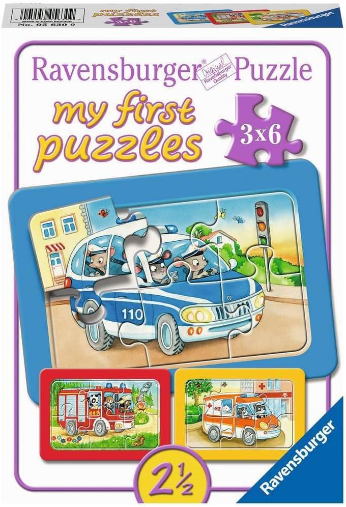 Puzzle Ravensburger 3 în 1 - Primul meu puzzle: Animale în acțiune