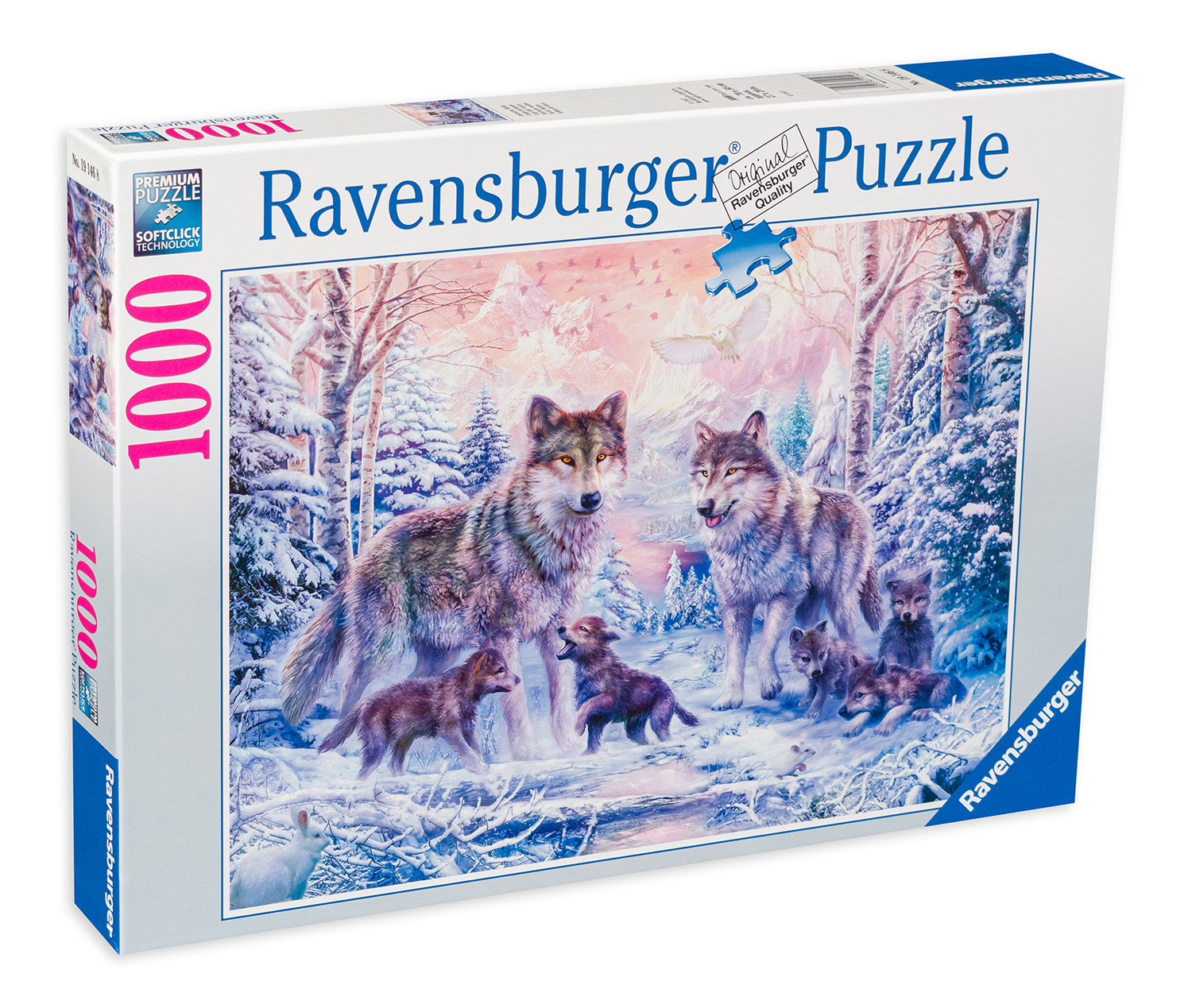 Puzzle Ravensburger din 1000 de piese - Lupi arctici