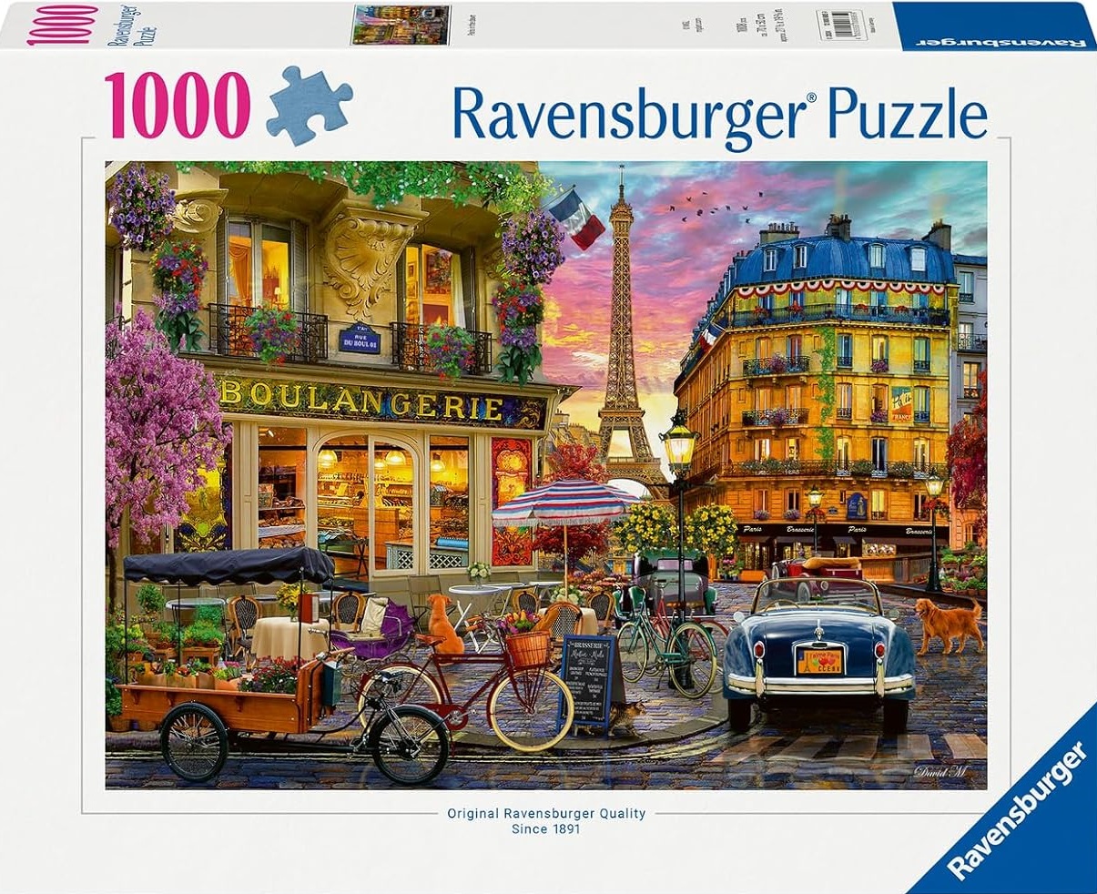 Puzzle Ravensburger din  1000 piese - Zori roșii peste Paris