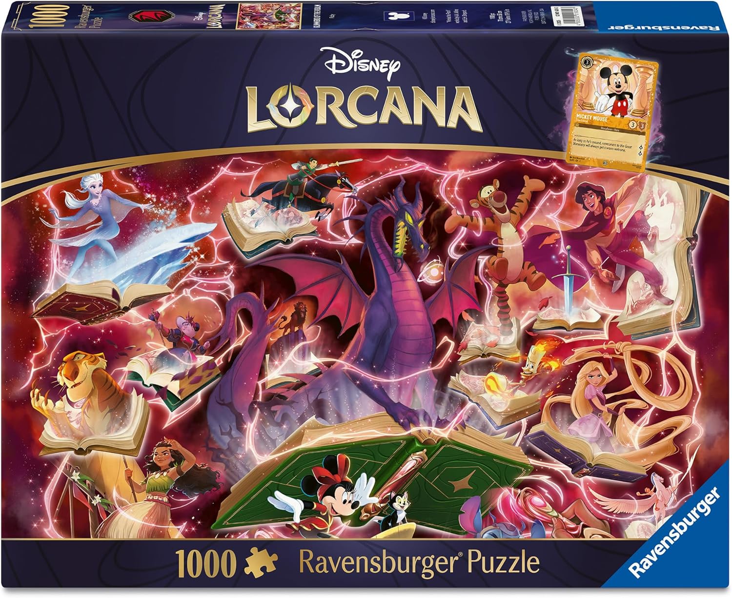 Puzzle Ravensburger de 1000 de bucăți  - Disney Lorcana: Glimmers of the Realm - Ruby