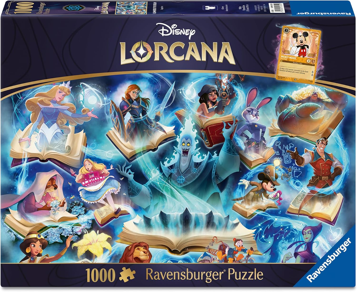 Puzzle Ravensburger de 1000 de bucăți  - Disney Lorcana: Glimmers of the Realm - Sapphire