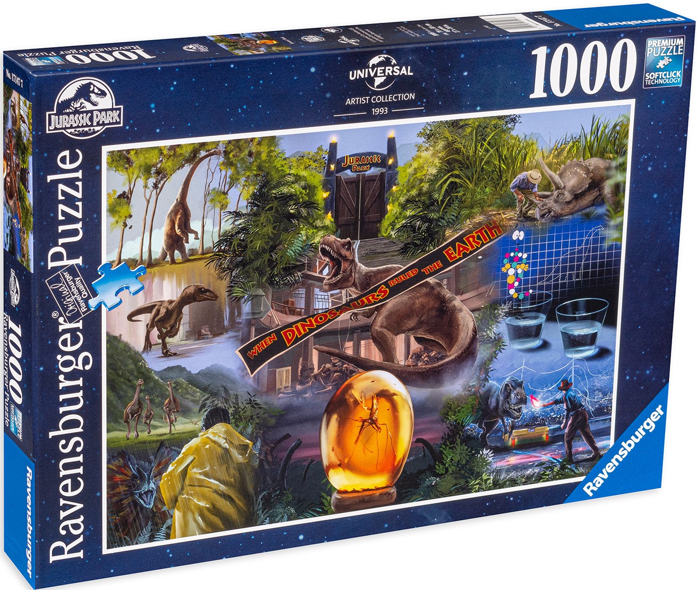 Puzzle Ravensburger din 1000 de piese - Jurassic Park