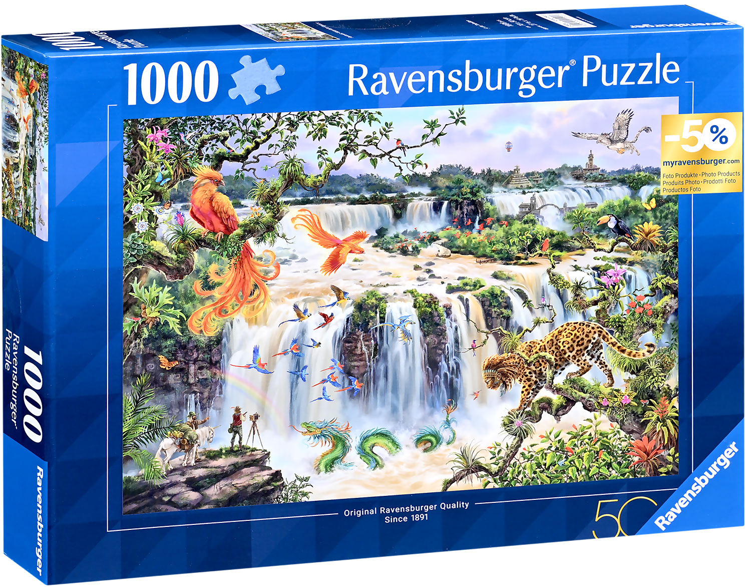 Puzzle Ravensburger din  1000 piese - Fantastica cascada Iguazu