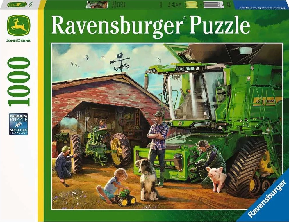 Puzzle Ravensburger din 1000 de bucăți  - John Deere: Înainte și acum