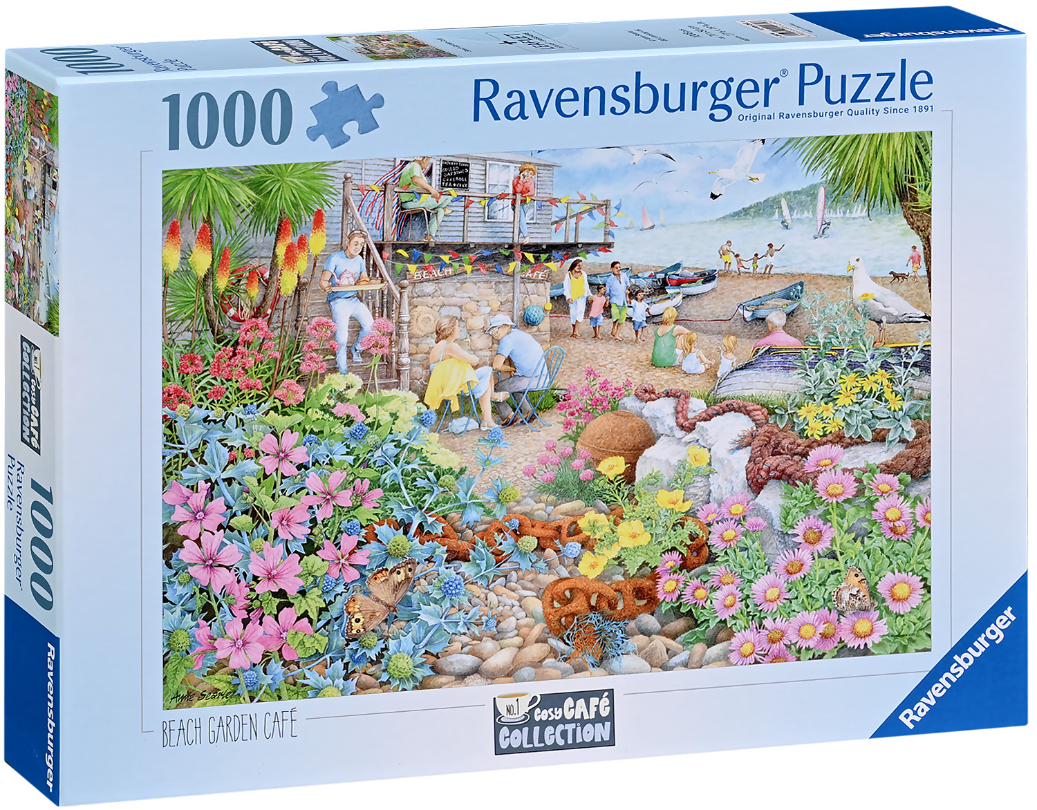 Puzzle Ravensburger din 1000 piese - Cafenea pe plajă