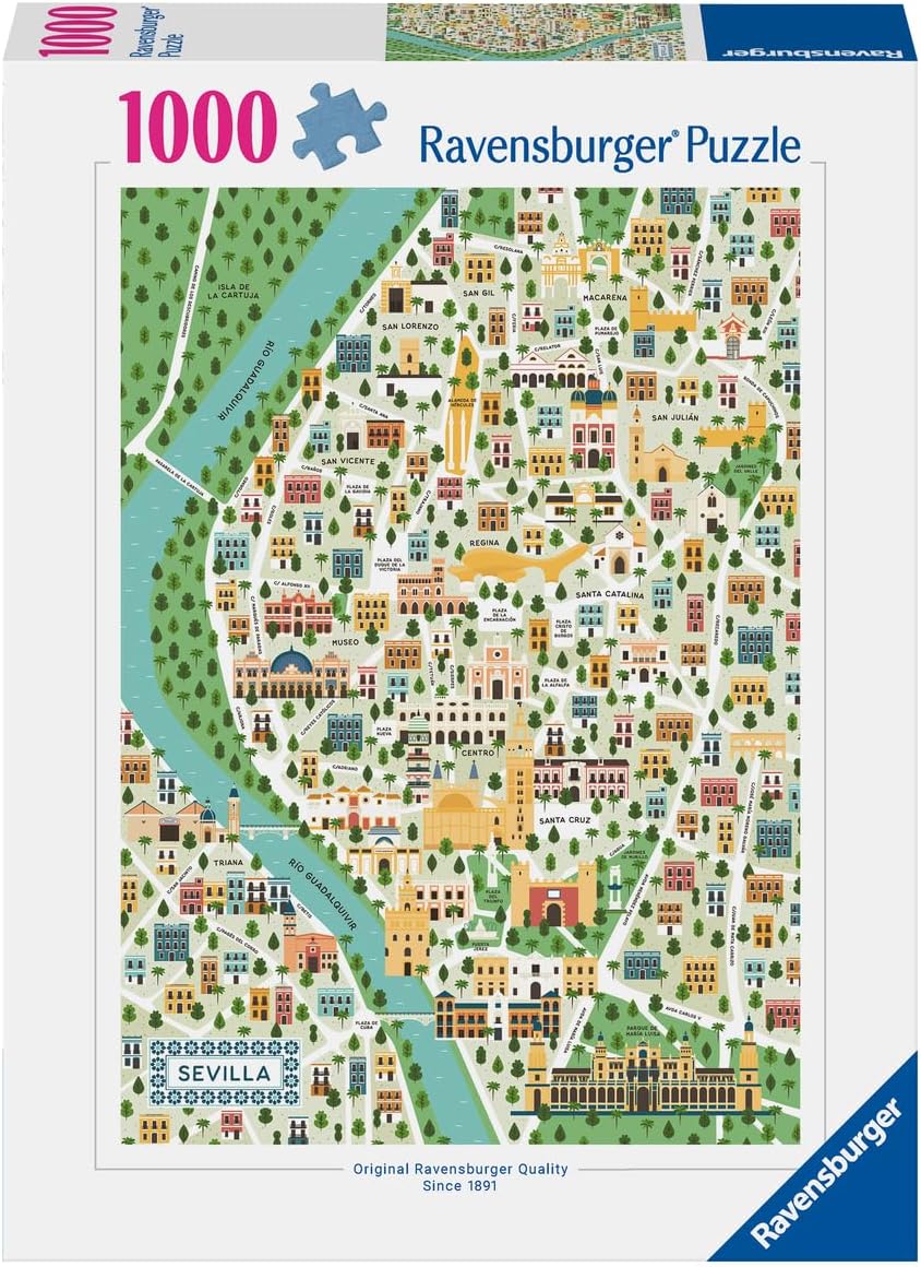 Puzzle Ravensburger din 1000 de bucăți  -Harta orașului Sevilla
