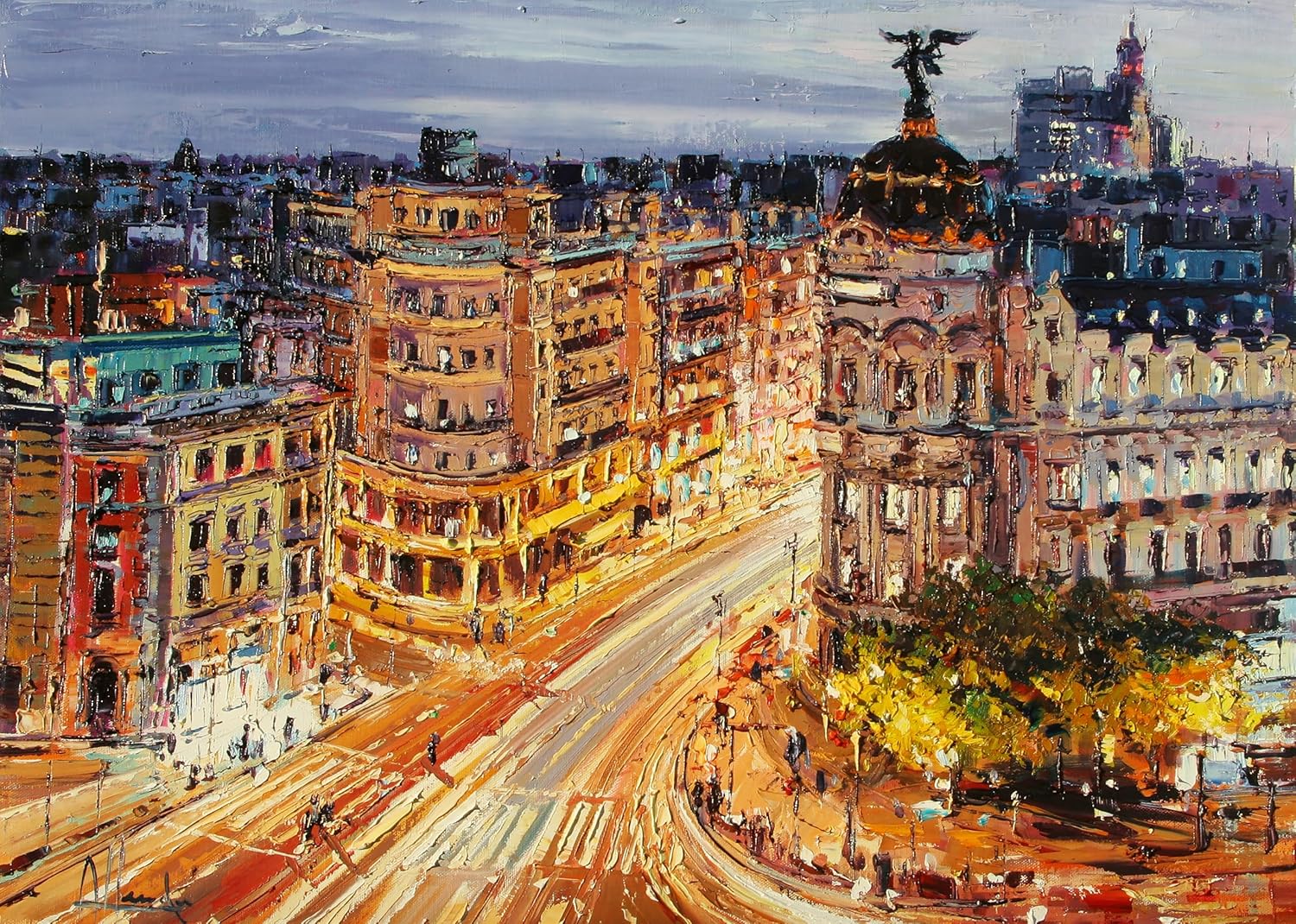 Puzzle Ravensburger din 1000 piese - Poză cu Gran Via, Madrid