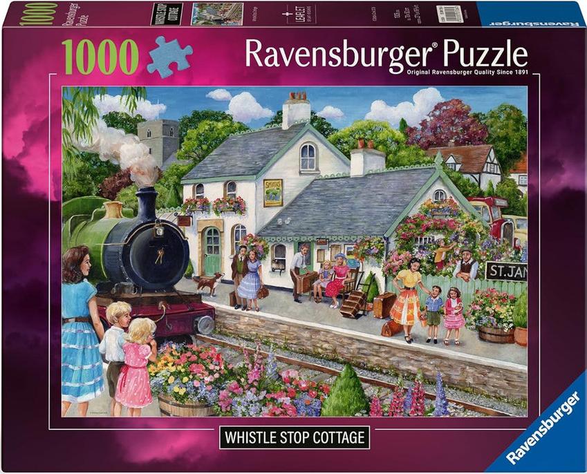 Puzzle Ravensburger din 1000 piese - Casă lângă gară