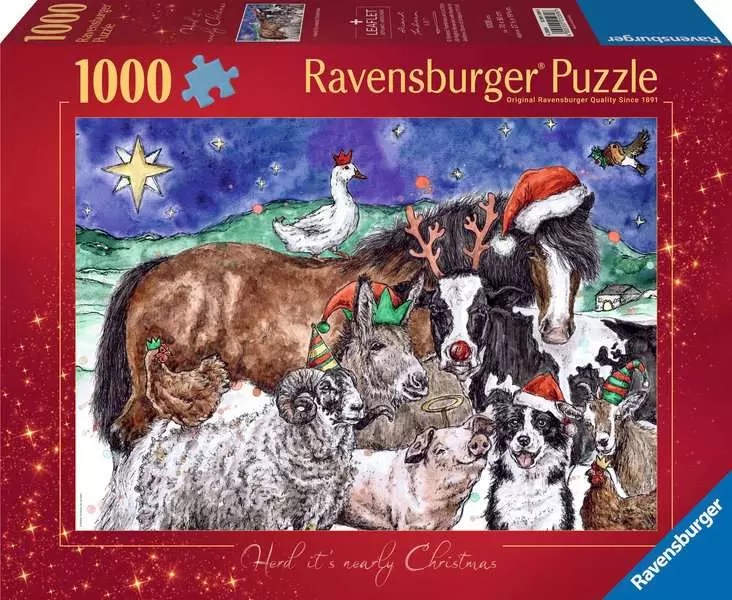 Puzzle Ravensburger din 1000 de bucăți  - Ferma de Crăciun