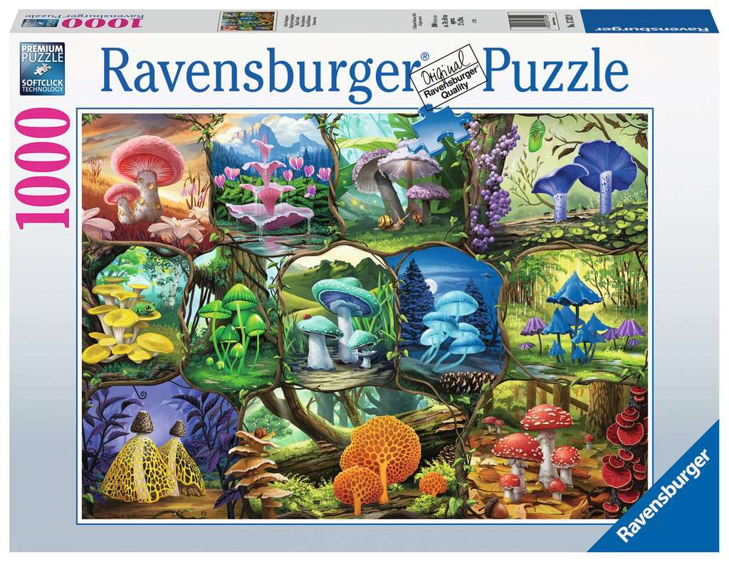 Puzzle Ravensburger din 1000 de piese - Ciuperci frumoase