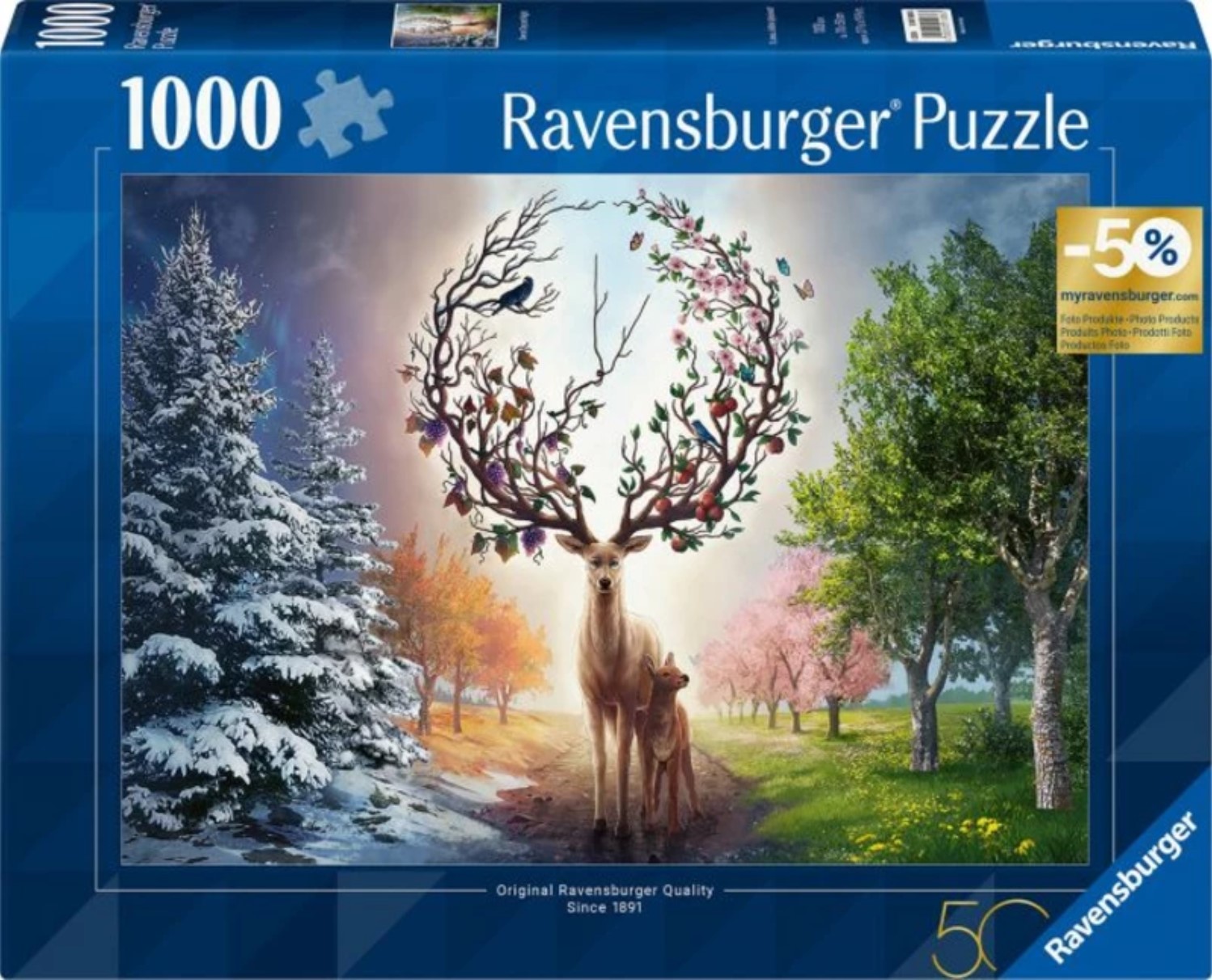 Puzzle Ravensburger din 1000 piese - Cerb magic