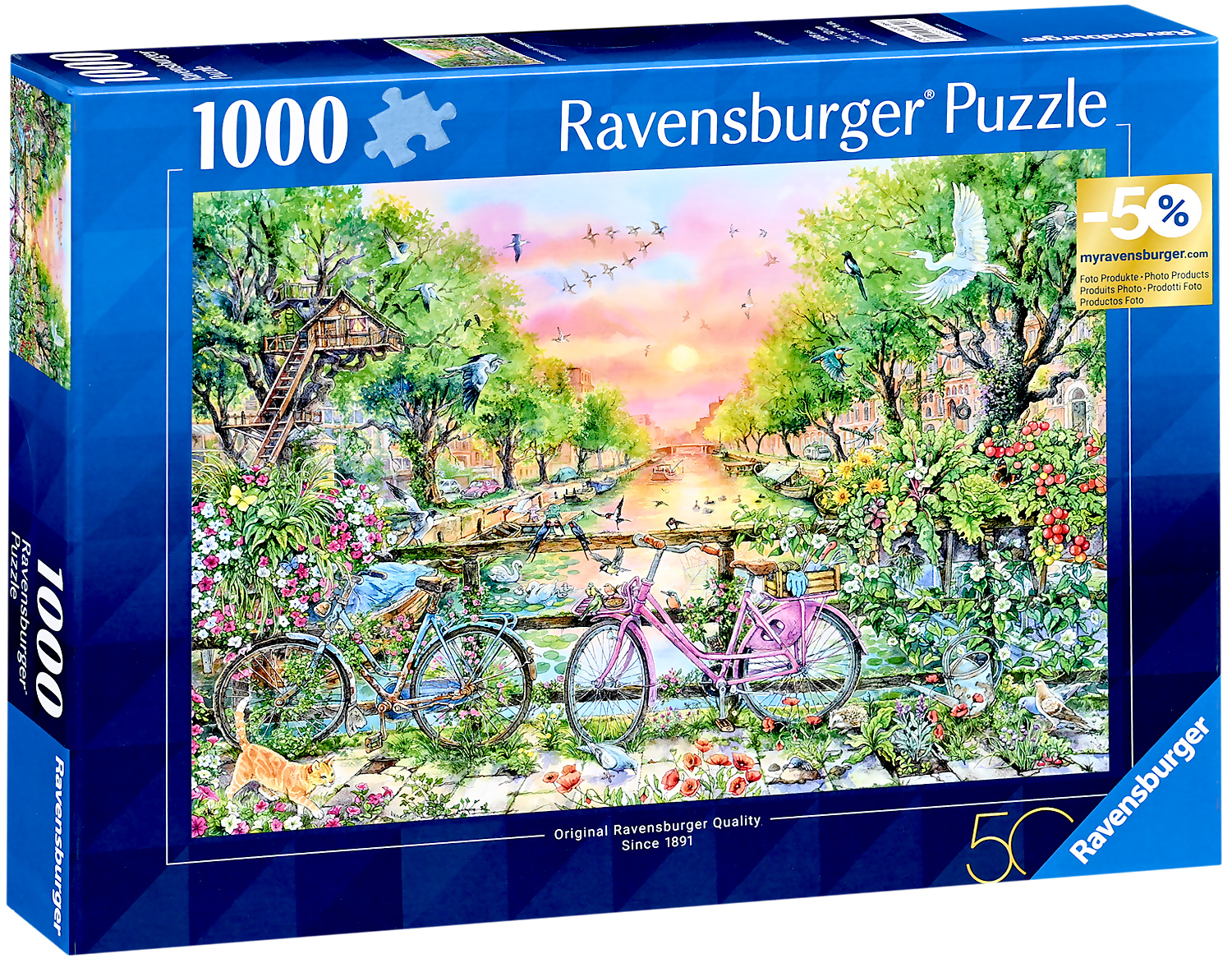 Puzzle Ravensburger din  1000 piese - Biciclete de vis în Amsterdam