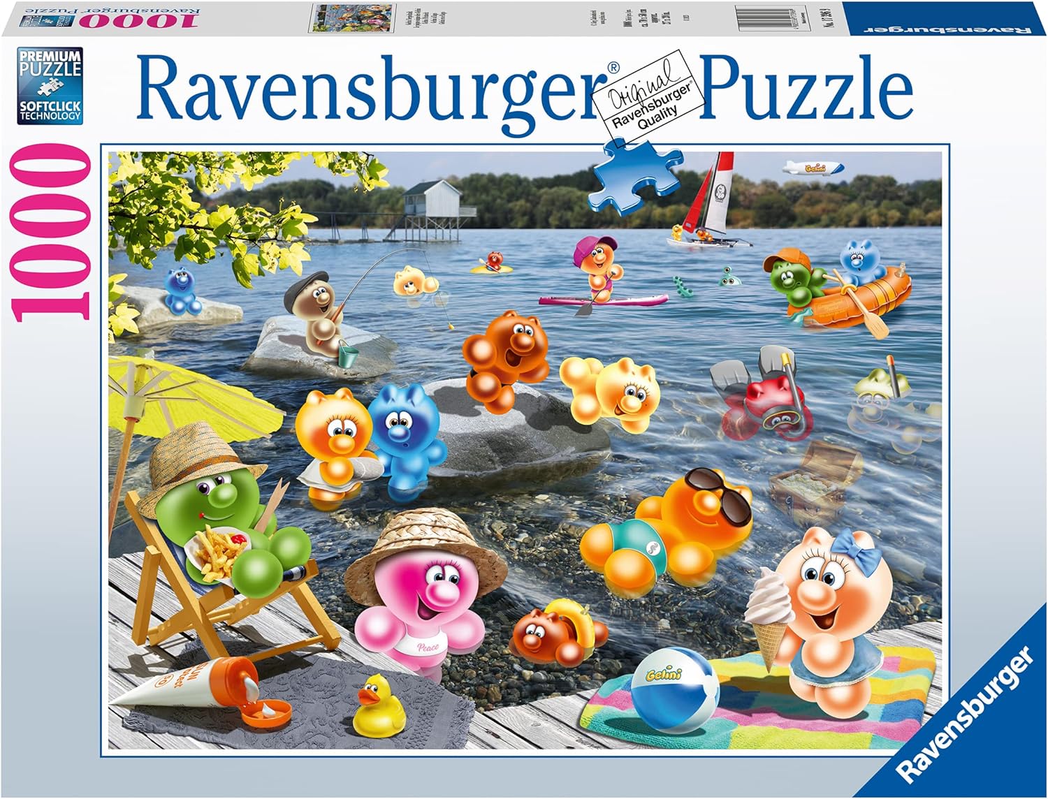Puzzle Ravensburger din 1000 de piese - Picnic pe mare cu Gelini