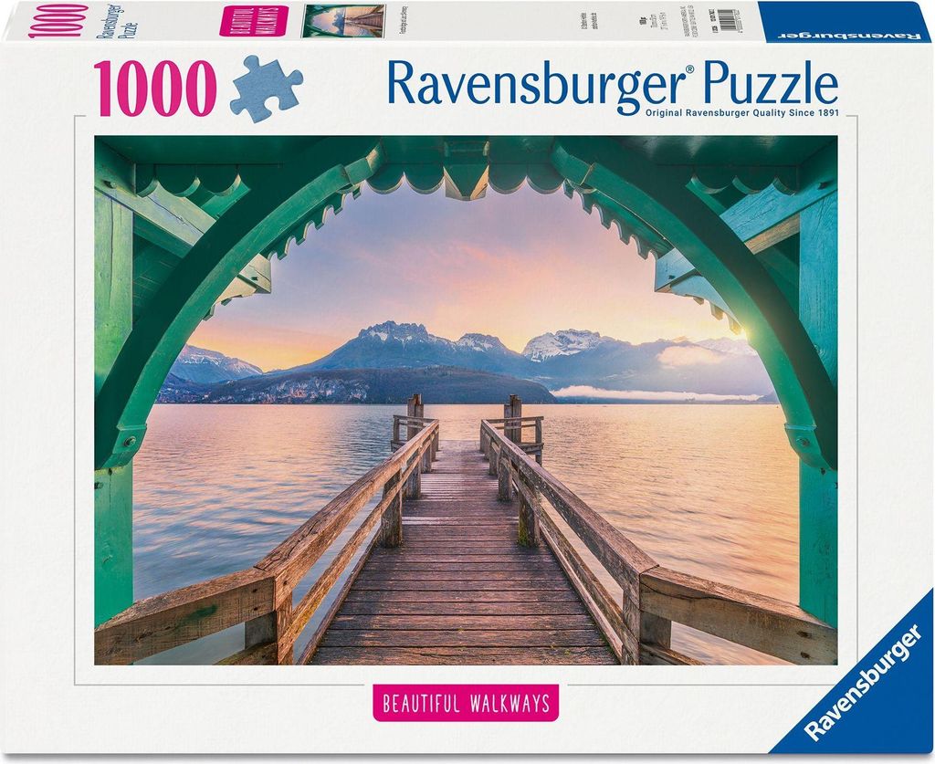Puzzle Ravensburger din 1000 piese - Podul de pe Lacul Annecy