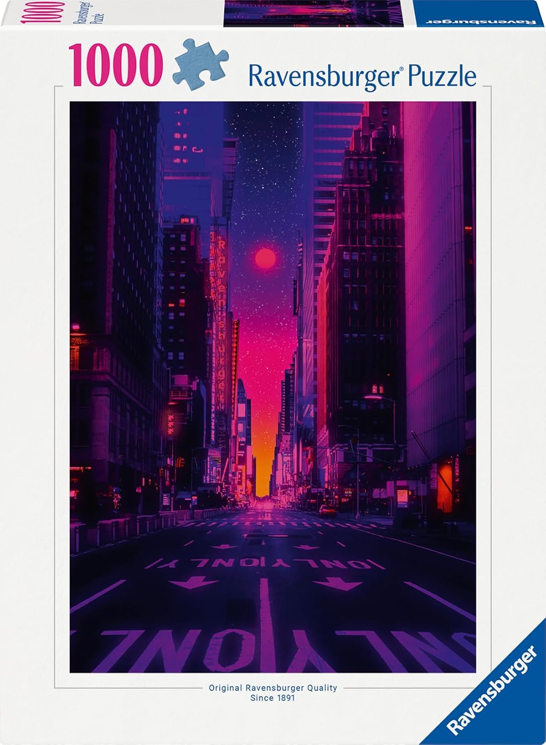 Puzzle Ravensburger din 1000 piese - New York în lumini de neon