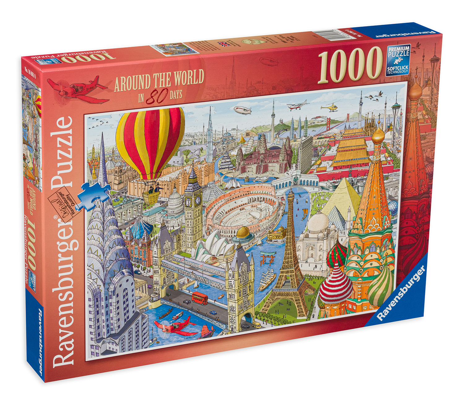Puzzle Ravensburger din 1000 de piese - În jurul lumii în 80 de zile