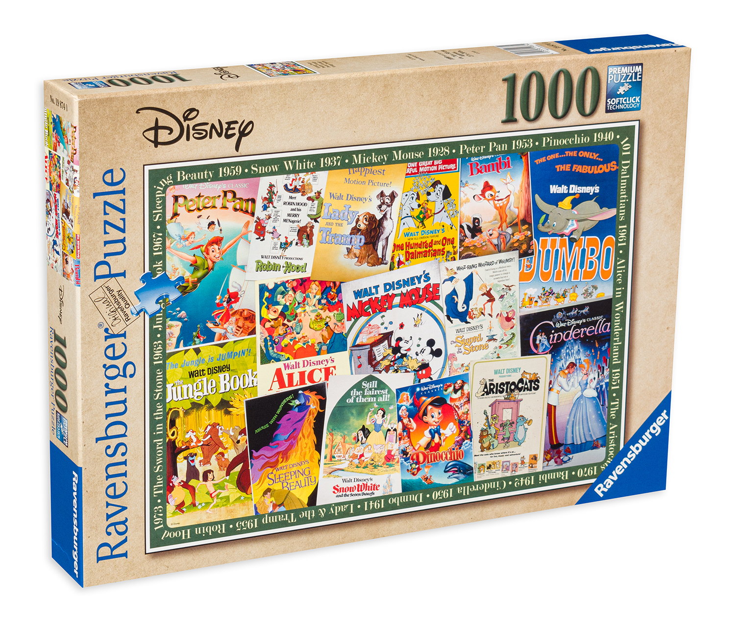 Puzzle Ravensburger din 1000 de piese - Postere de film