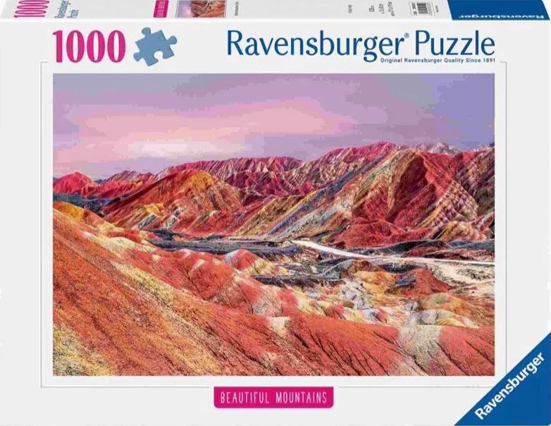 Puzzle Ravensburger din 1000 de bucăți  - Munții Curcubeu, China
