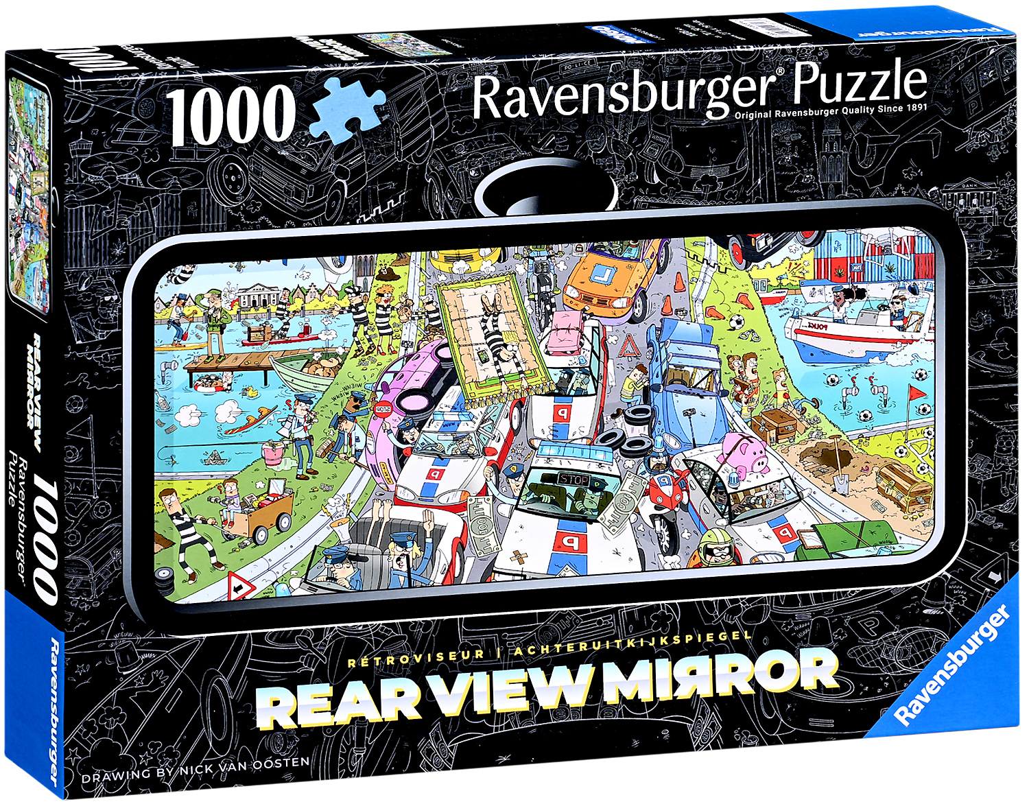 Puzzle Ravensburger din 1000 piese - Urmărire de poliție